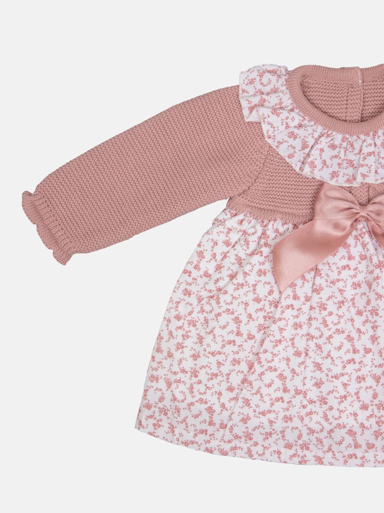 Baby Girl Flores Collection Dusty Pink Floral Spanish Dress