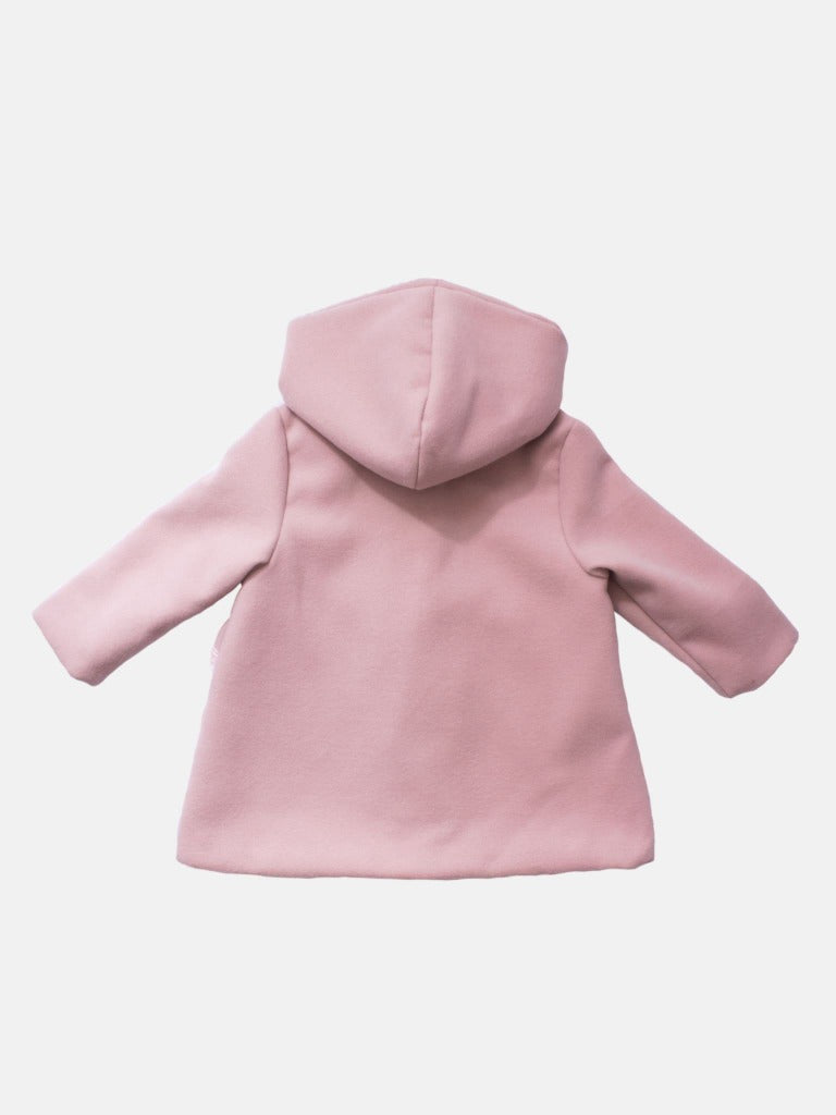 Baby Girl Luxury Spanish Coat with Frills and Hood - Dusty Pink