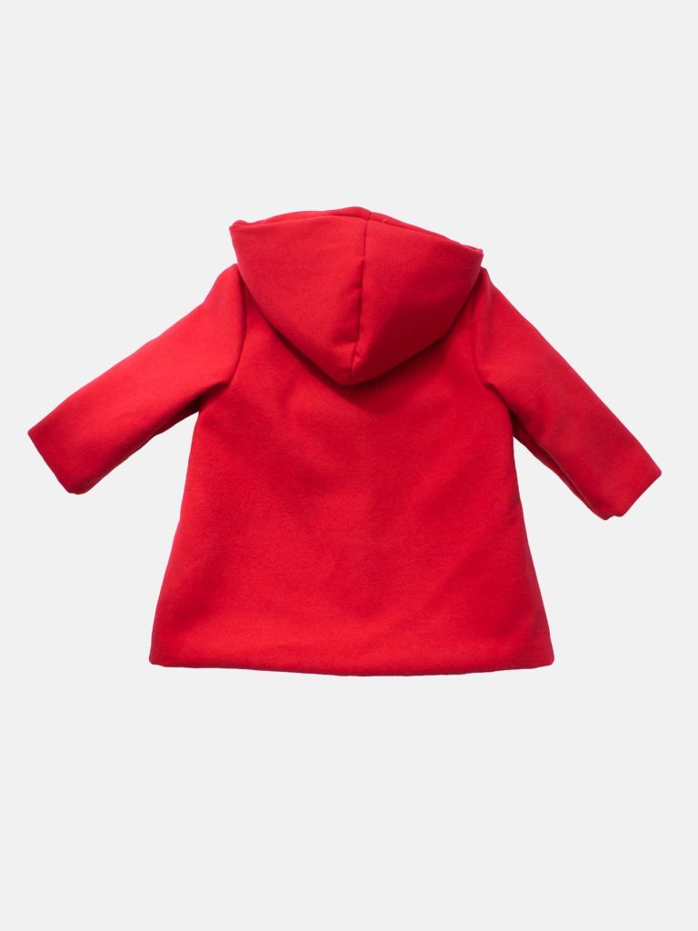 Baby Girl Luxury Spanish Coat with Frills and Hood - Red