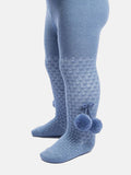 Baby Boy Tights with Pom-poms - Blue