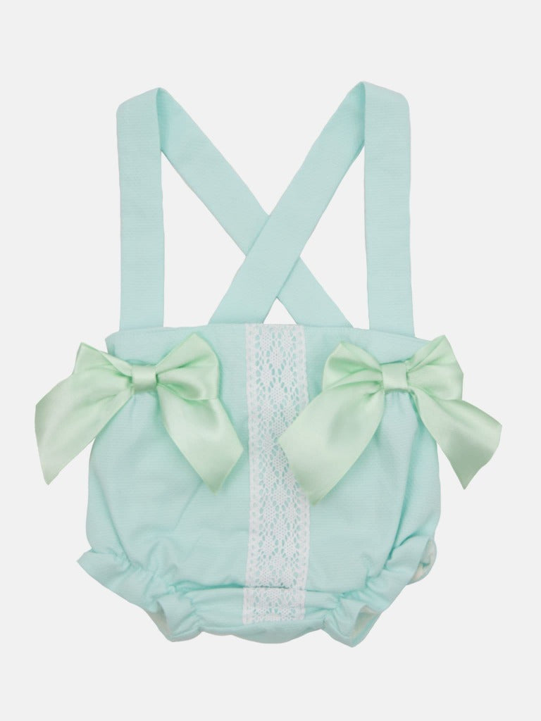 Baby Girl Faro Collection Spanish Romper Set-Mint Green