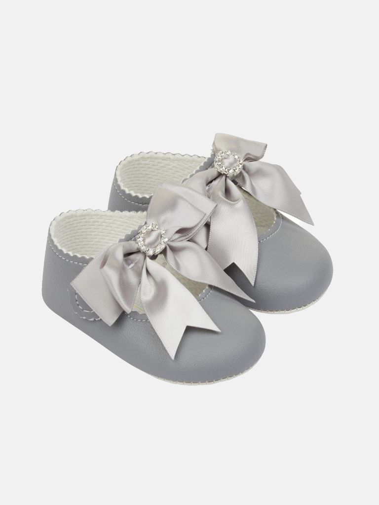 Baypods Girls Diamanté Soft Soled Shoe - Grey
