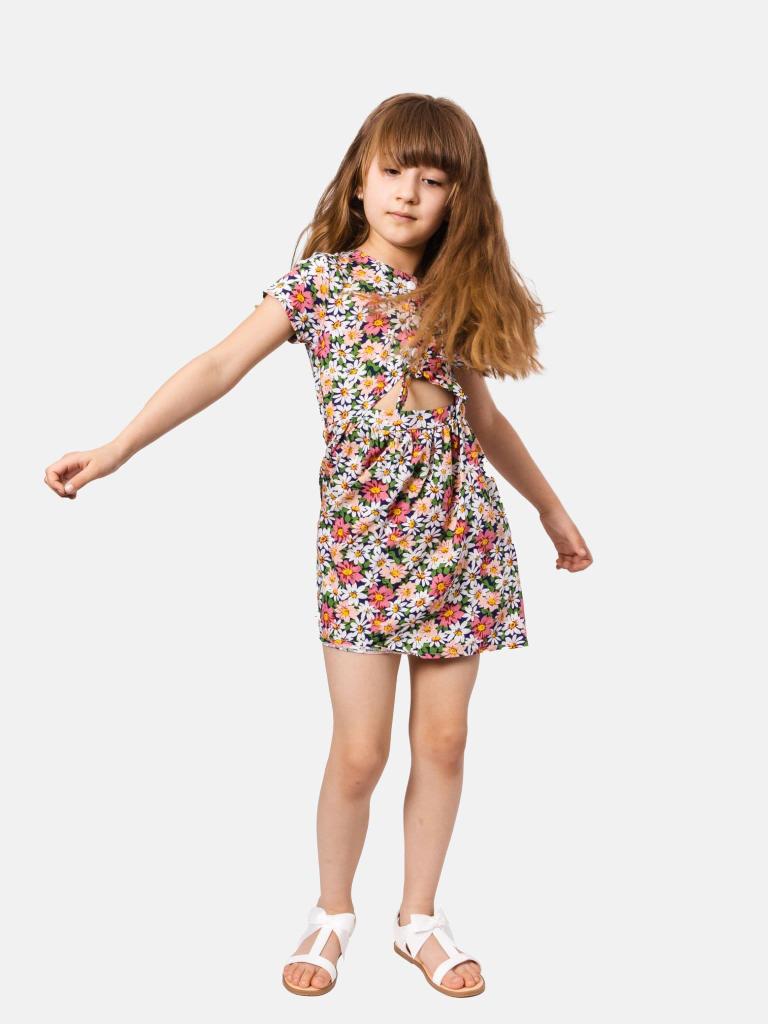 Junior Girl Mila French Collection Floral Printed Summer Dress - Multicolour