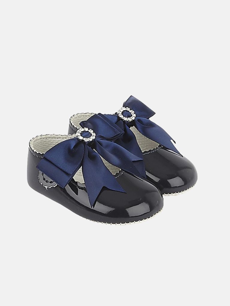 Baypods Girls Diamanté Soft Soled Shoe - Navy Blue
