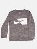 Nike Junior Boy Dri-FIT Long-Sleeve T-Shirt with Nike logo - Grey