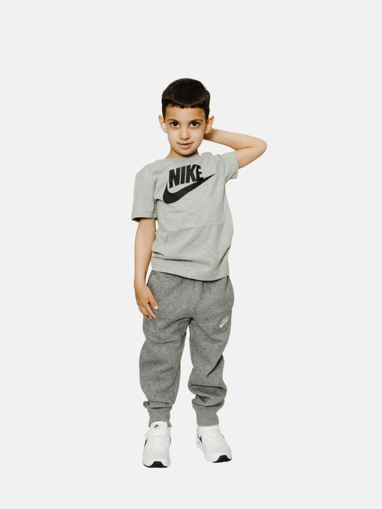 Nike Junior Crew Neck Half Sleeves Logo printed T-Shirt - Grey