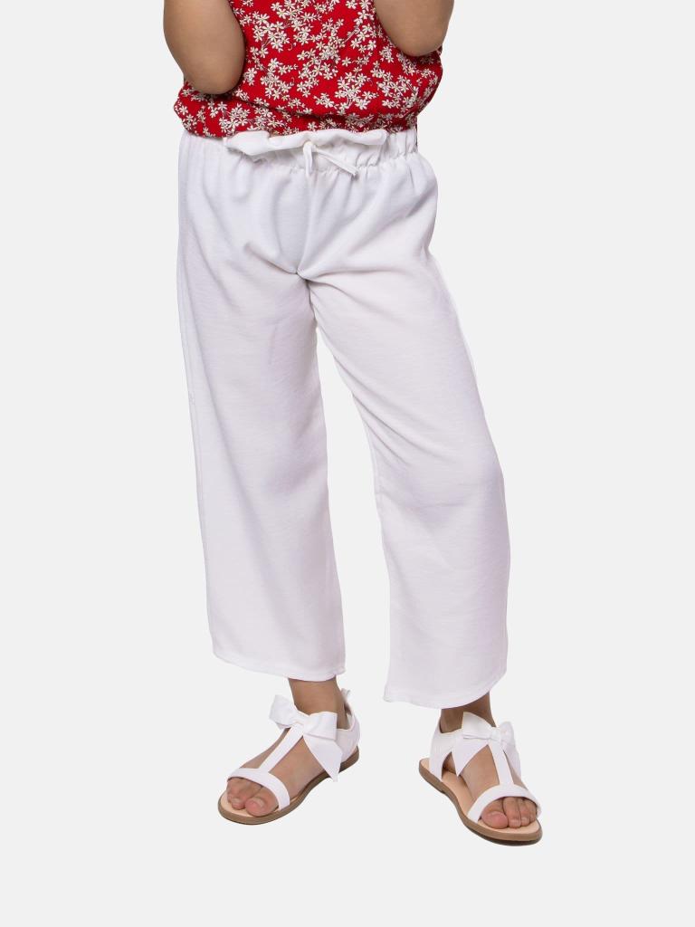 Junior Girl Vanessa French Collection Floral Printed Top and Pants Set - Red and White
